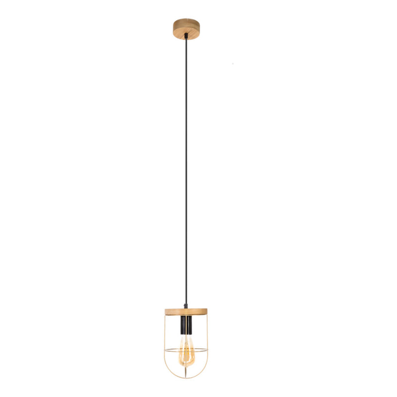 Netuno Pendant 3xE27 Max. 60W Black / Oiled Oak