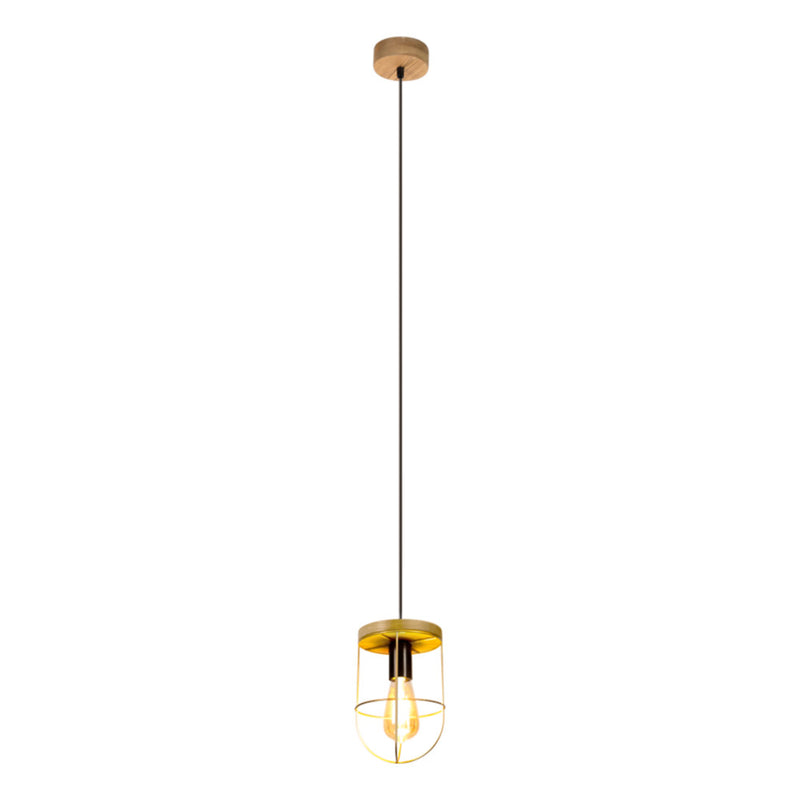 Netuno Pendant 3xE27 Max. 60W Black / Oiled Oak