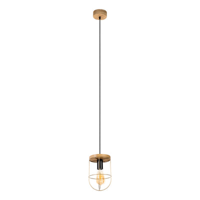 Netuno Pendant 3xE27 Max. 60W Black / Oiled Oak