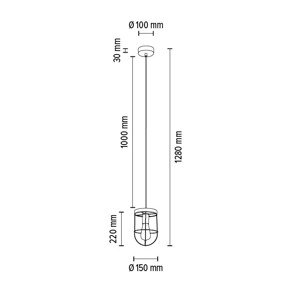 Britop Lighting Netuno 1L suspension E27, D 15cm