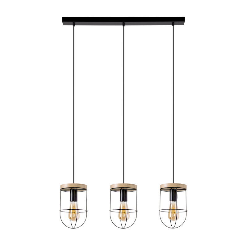 Britop Lighting Netuno Lámpara de techo de suspensión lineal 3L E27, An. 75 cm