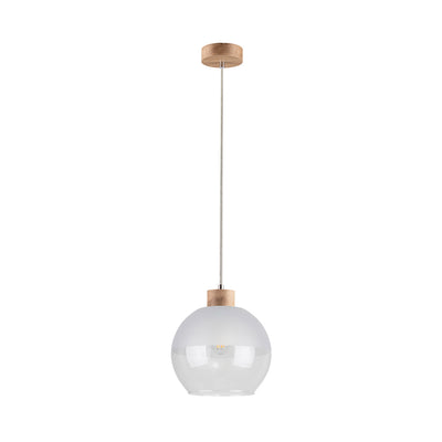 Linea Pendant Lamp 1xE27 Max.60W Oiled Oak/Transparent/Frosted