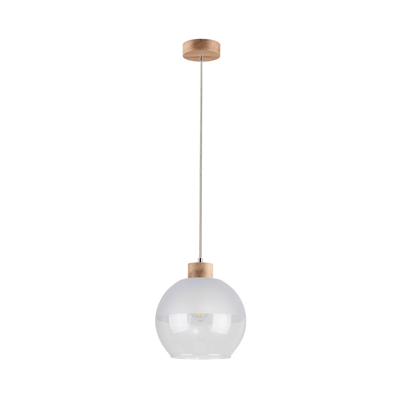 Linea Pendant Lamp 1xE27 Max.60W Oiled Oak/Transparent/Frosted