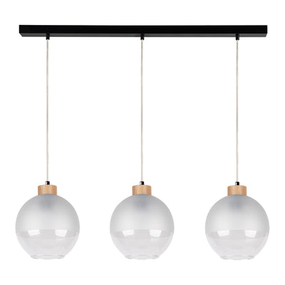 Fresh Hanging Lamp 3xE27 Max.60W Black / Transparent PVC / Black / Frosted-Transparent