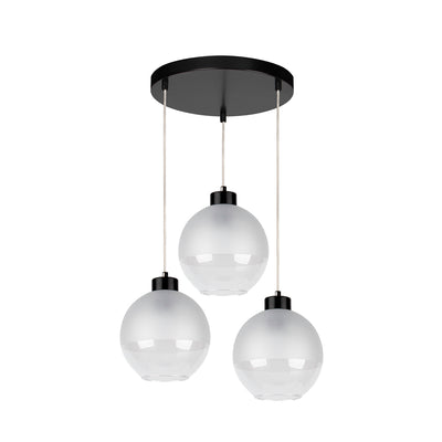 Fresh Hanging Lamp 3xE27 Max.60W Black / Transparent PVC / Black / Frosted-Transparent