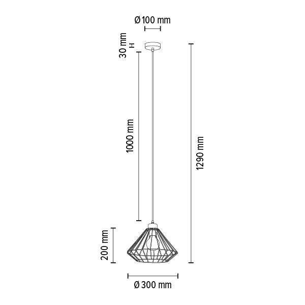 Britop Lighting Raquelle 1L riippuvalaisin E27, D 30cm