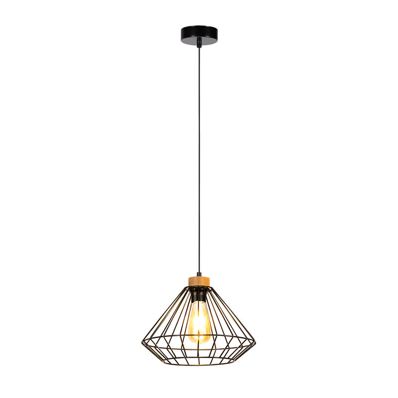 Raquelle Pendant Lamp 1xE27 Max.60W Black/Oiled Oak/Black/Black