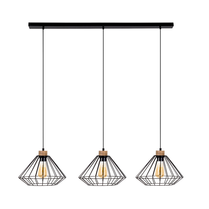 Raquelle Pendant Lamp 1xE27 Max.60W Black/Oiled Oak/Black/Black