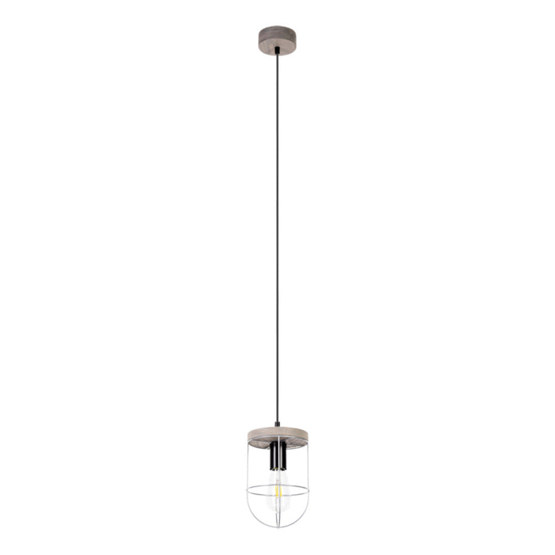 Netuno Ceiling Light 3xE27 Max.15W Led Grey Stained Pine/Black/Silver