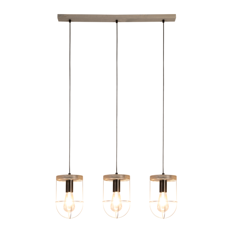 Britop Lighting Netuno 3L linear suspension ceiling lamp E27, W 75cm