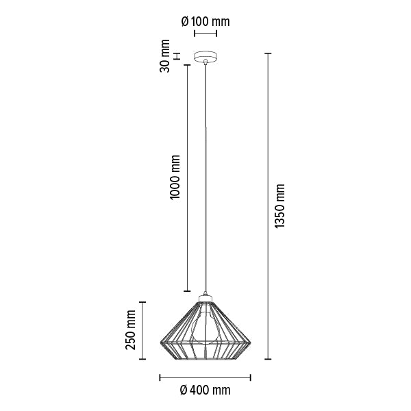 Britop Lighting Raquelle Lámpara colgante 1L E27, P 40cm