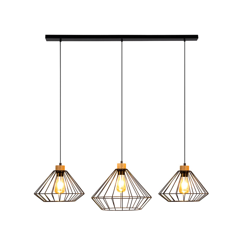 Raquelle Pendant Lamp 1xE27 Max.60W Black/Oiled Oak/Black/Black