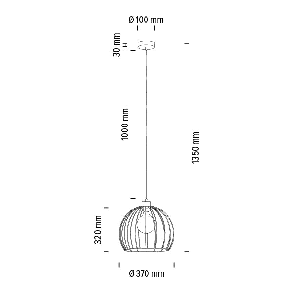 Britop Lighting Coop 1L pendel E27 sort, D 37cm