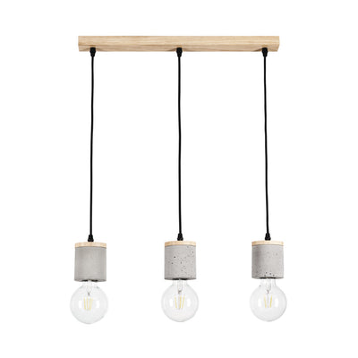 Cesar Pendant 3xE27 Max.60W Oiled Oak/Black/Gray