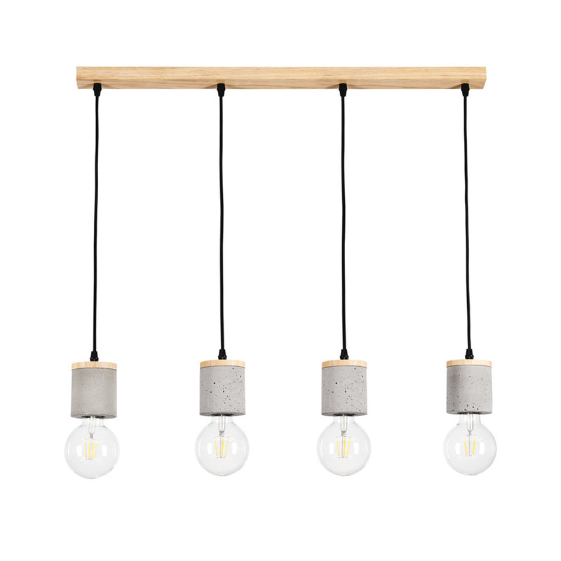 Cesar Pendant 4xE27 Max.60W Oiled Oak/Black/Grey