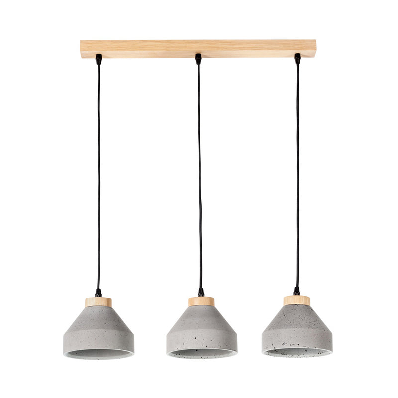 Tristan Pendant 3xE14 Max.40W Oiled Oak/Black/Grey