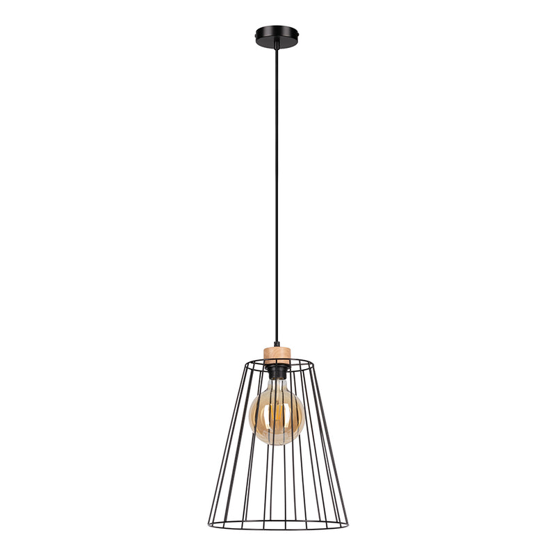 Swan Pendant 1xE27 Max.60W Black/Oiled Oak/Black PVC/Black