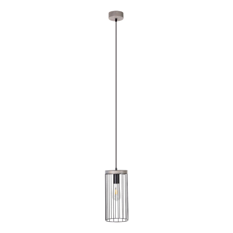 Timeo Pendant 3xE27 Max.60W Black/Oiled Oak/Black