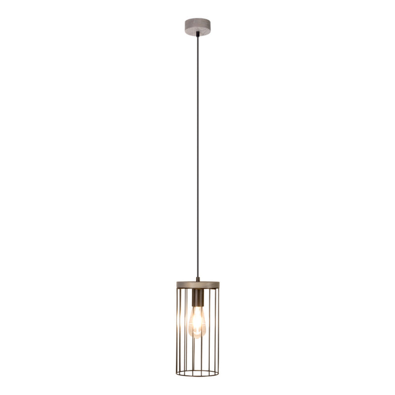 Timeo Pendant 3xE27 Max.60W Black/Oiled Oak/Black