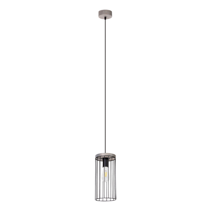 Timeo Pendant 3xE27 60W Gray Stained Pine/Black PVC/Black