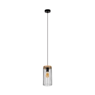 Timeo Pendant 1xE27 Max.60W Black/Oiled Oak/Black