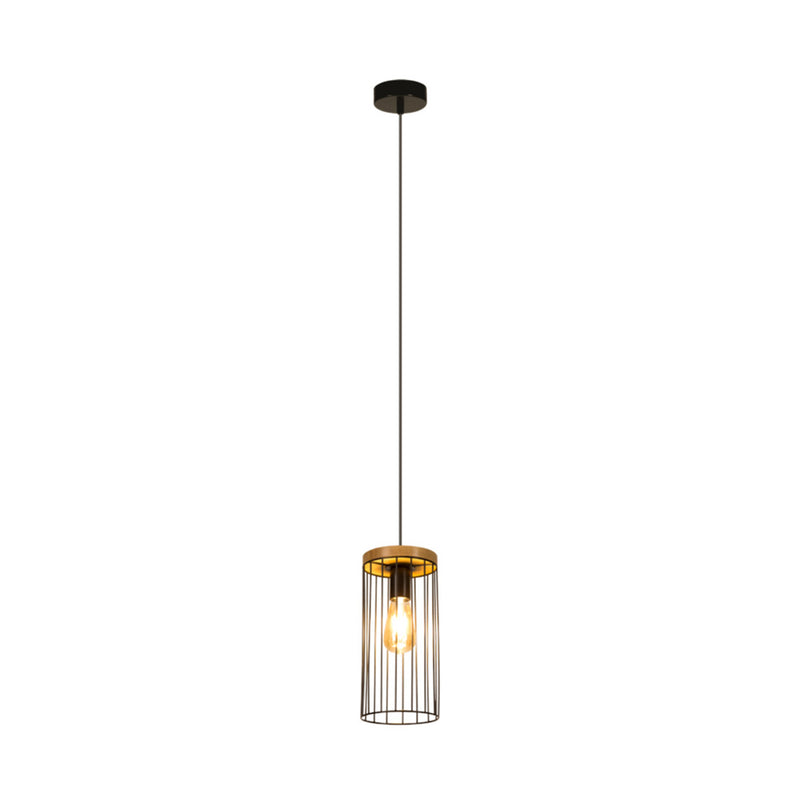 Timeo Pendant 1xE27 Max.60W Black/Oiled Oak/Black