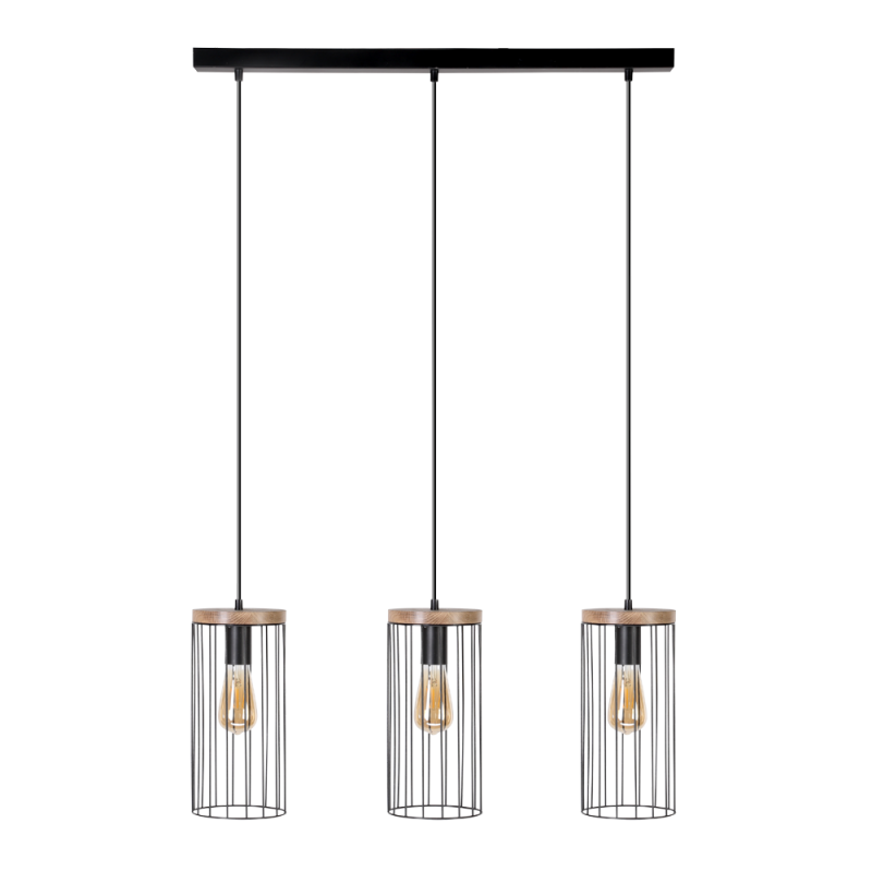 Britop Lighting Timeo 3L linear suspension ceiling lamp E27, W 76cm