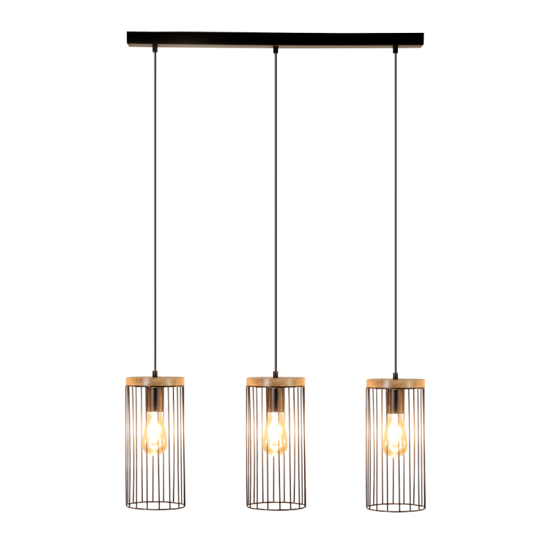 Britop Lighting Timeo 3L linear suspension ceiling lamp E27, W 76cm