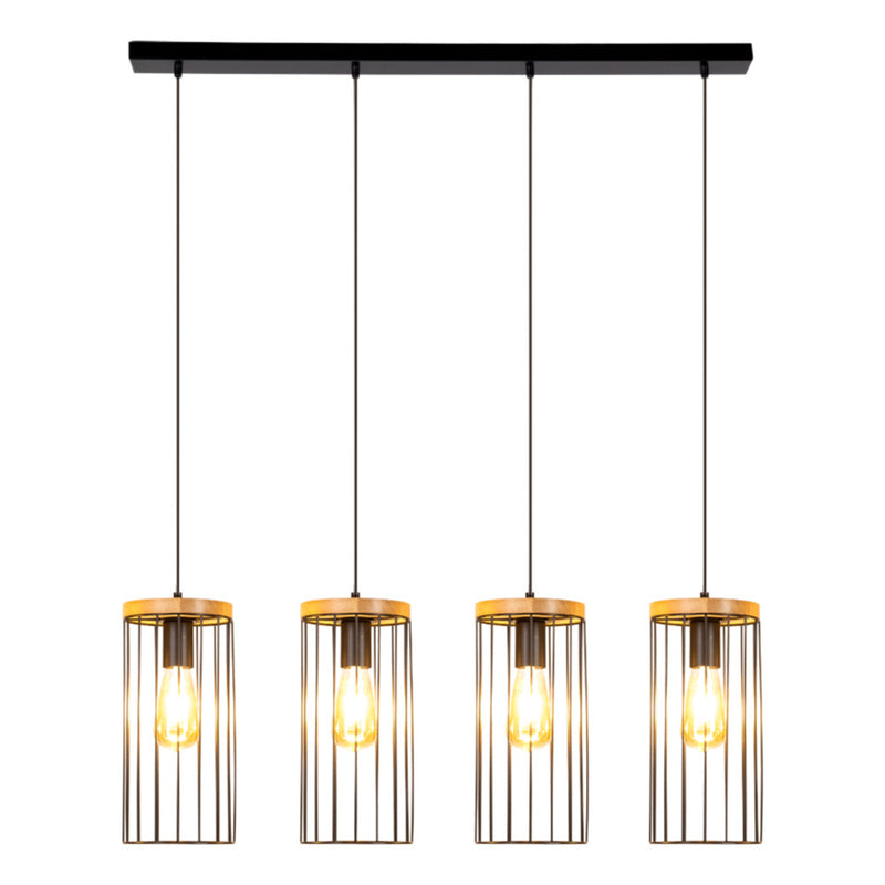 Timeo Pendant 3xE27 Max.60W Black/Oiled Oak/Black