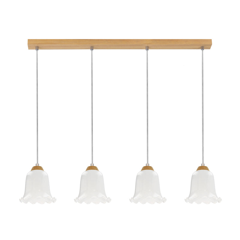 Floriana Pendant Lamp 4xE27 Max.60W Oiled Oak/Transparent/White