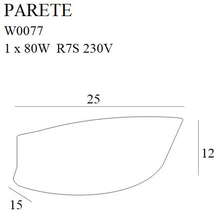 Plafonnier encastré Maxlight Parete 1L, L 25 cm