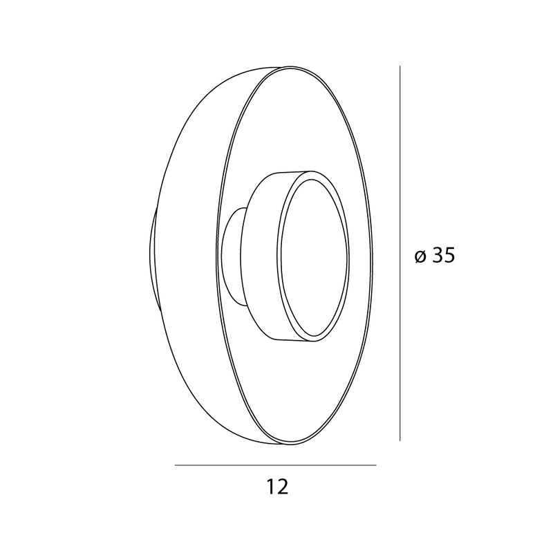 Maxlight Signature 1L washer sconce wall lamp LED, D 35cm