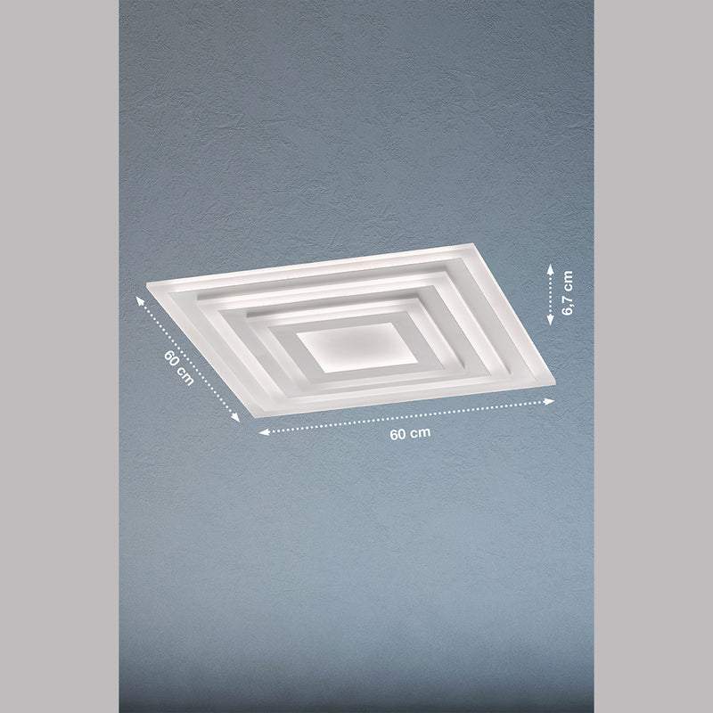 Fischer & Honsel Gorden 1L flush mount ceiling lamp W 60cm, white LED