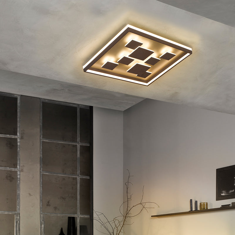 Lampada da soffitto Fischer & Honsel Rico 1L da incasso L 53 cm LED marrone