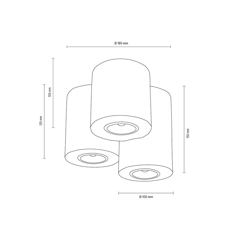 Wooddream Round Ceiling Lamp Incl. 3xLED GU10 5W Oiled Oak