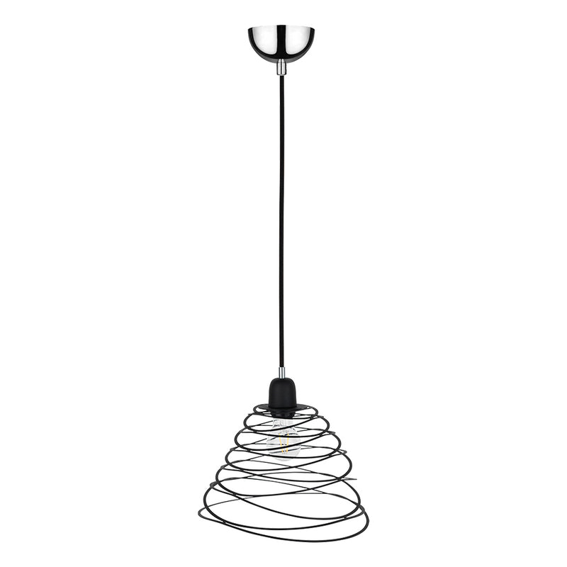 Komet Pendant Lamp 1xE27 Max.60W Chrome/Black PVC/Black