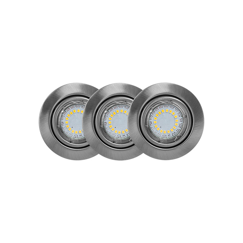 CALI Downlight Set incl.3xGU10 5W 345lm 2700K Satin, 5 years warranty