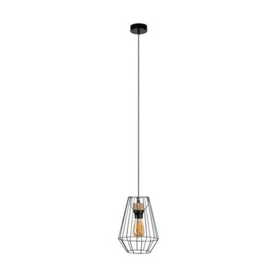 Endorfina Pendant Lamp 1xE27 Max.60W Black/Oiled Oak/Black PVC/Black