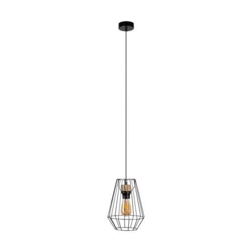 Endorfina Pendant Lamp 1xE27 Max.60W Black/Oiled Oak/Black PVC/Black