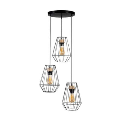 Endorfina Pendant Lamp 3xE27 Max.60W /Black/Oiled Oak/Black PVC/Black