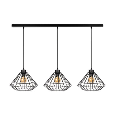 Raquelle Pendant Lamp 3xE27 Max.60W Black/Oiled Oak/Black PVC/Black