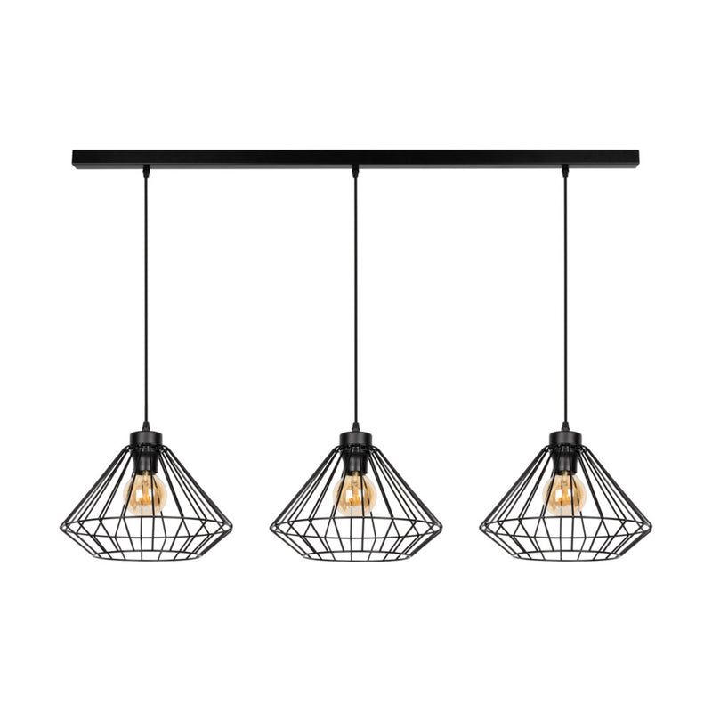 Raquelle Pendant Lamp 3xE27 Max.60W Black/Oiled Oak/Black PVC/Black