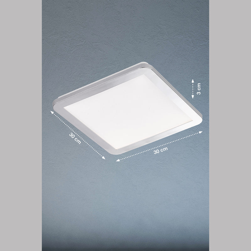 Lampada da soffitto Fischer & Honsel Gotland 1L con montaggio a incasso L 30 cm LED cromato