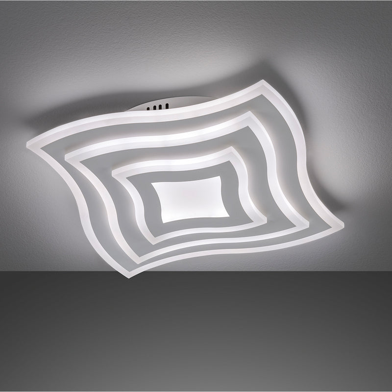 Fischer & Honsel Gorden 1L flush mount ceiling lamp, white LED