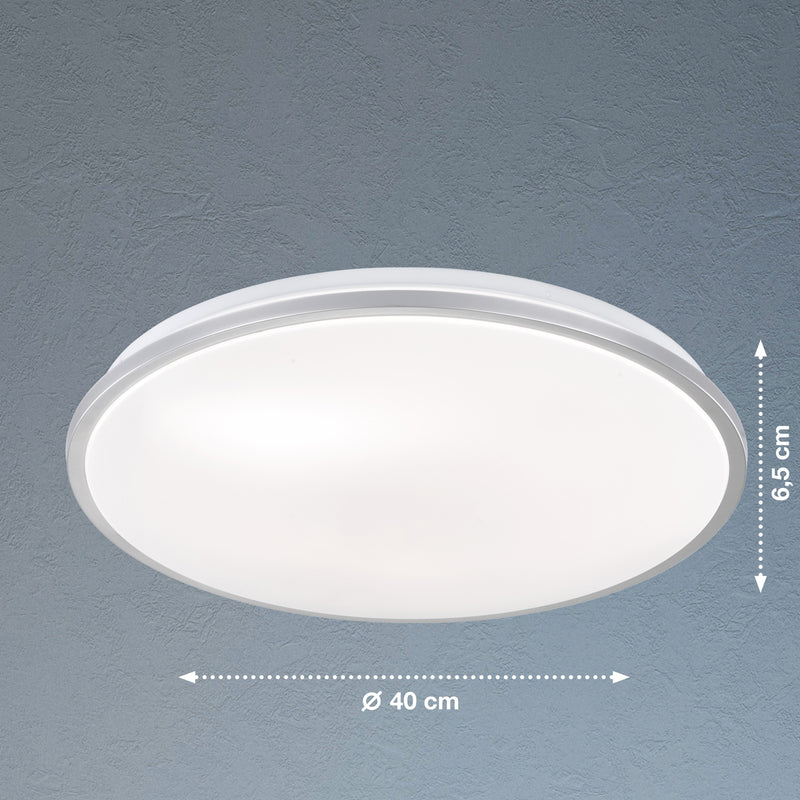 Fischer & Honsel Jaso 1L flush mount ceiling lamp D 40cm silver LED