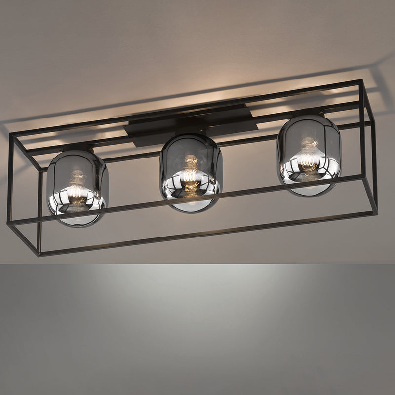 Fischer & Honsel Regi 3L monorail ceiling lamp W 90cm black