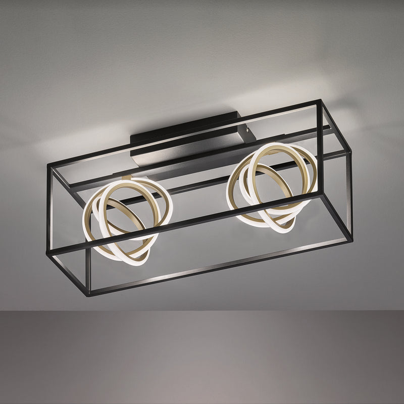 Fischer & Honsel Gisi 2L monorail plafondlamp B 58cm zwarte LED