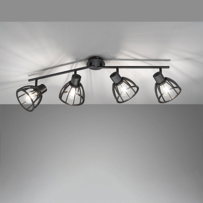 Fischer & Honsel Tilda 4L monorail ceiling lamp, W 79cm black