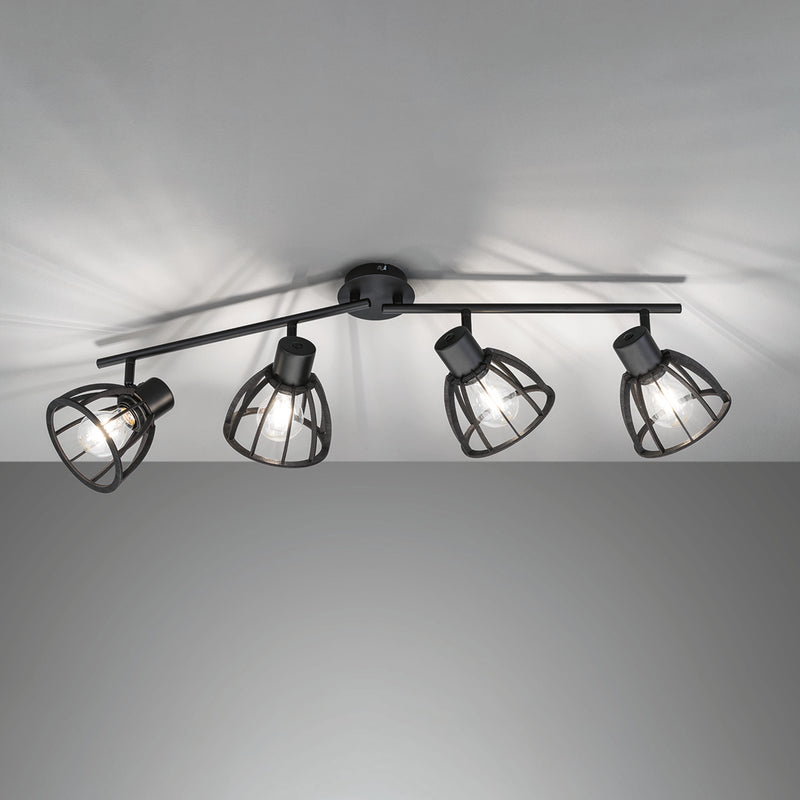 Fischer & Honsel Tilda 4L monorail ceiling lamp, W 79cm black