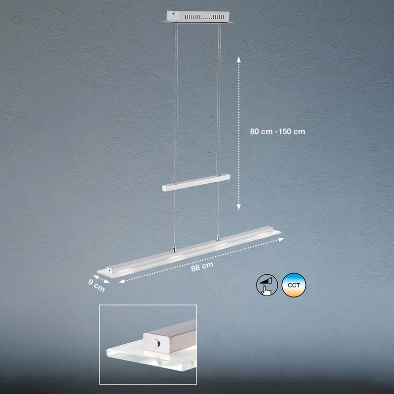 Fischer & Honsel Tenso TW 1L lámpara de techo sobre carril, An. 88cm LED